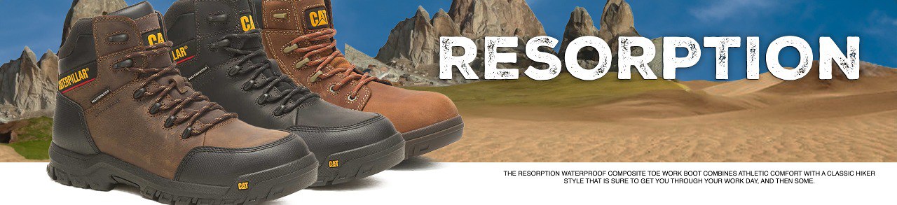 sepatu boots safety shoes caterpillar resorption pria original terbaik