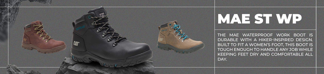 sepatu boots safety shoes caterpillar wanita original terbaik mae