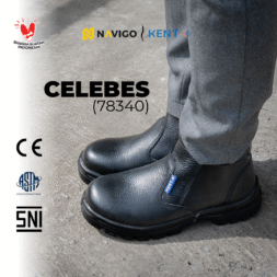 Sepatu Safety Shoes Pria Wanita Kulit Asli KENT Navigo Store Ujung Besi Slip Resist Standar SNI ASTM CE Size 37 - 45