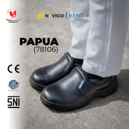 Sepatu Safety Shoes Pria Wanita Kulit Asli KENT Navigo Store Ujung Besi Slip Resist Standar SNI ASTM CE Size 37 - 45