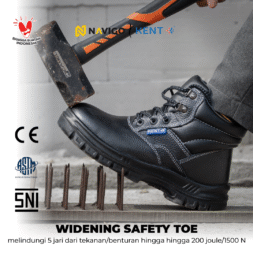Sepatu Safety Shoes Pria Wanita Kulit Asli KENT Navigo Store Ujung Besi Slip Resist Standar SNI ASTM CE Size 37 - 45