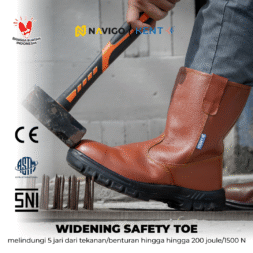 Sepatu Safety Shoes Pria Wanita Kulit Asli KENT Navigo Store Ujung Besi Slip Resist Standar SNI ASTM CE Size 37 - 45