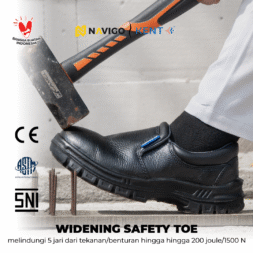 Sepatu Safety Shoes Pria Wanita Kulit Asli KENT Navigo Store Ujung Besi Slip Resist Standar SNI ASTM CE Size 37 - 45