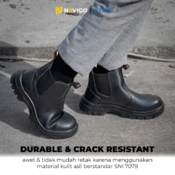 Sepatu Safety Shoes Pria Wanita Kulit Asli KENT Navigo Store Ujung Besi Slip Resist Standar SNI ASTM CE Size 37 - 45