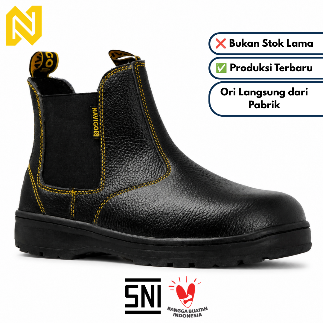 NAVIGO Guard - Sepatu Safety Pria Wanita SNI Kulit Asli